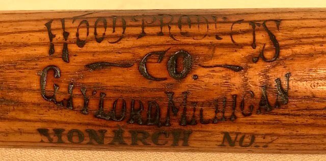 1910’s Hood Products Co. Baseball Bat - Gaylord, Michigan