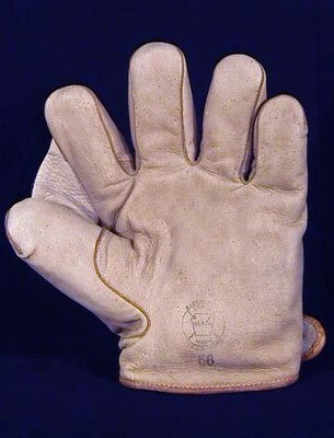 1908 Baseball Glove, Reach Model 56, White Leather, Full-Web
