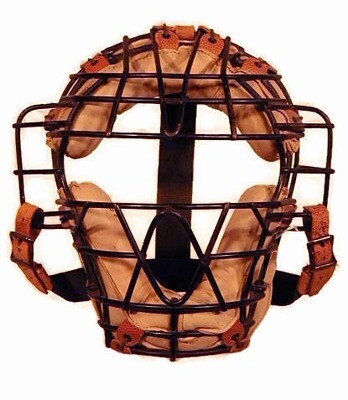 Draper & Maynard Baseball Catcher's Mask with white leather padding