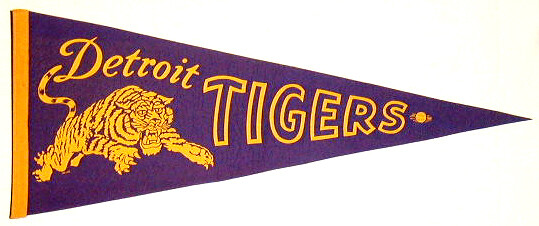 Antique Detroit Tigers Baseball Pennant