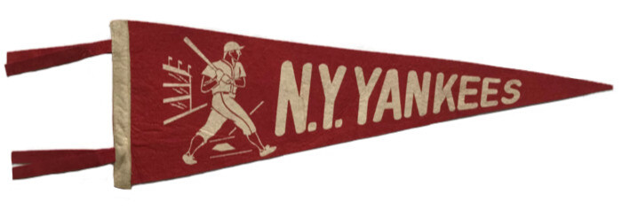 Antique New York Yankees Baseball Pennant