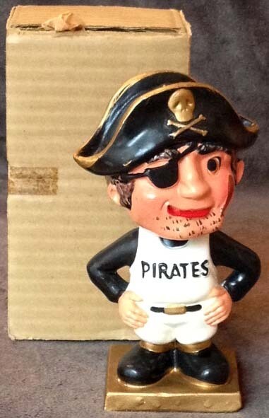 1960’s Pittsburgh Pirates Square Gold Base Bobble Head Doll