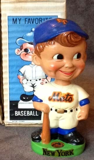 1960’s New York Mets Green Base Bobble Head Doll