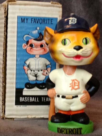 Early 1960’s Detroit Tigers Green Base Bobble Head Doll