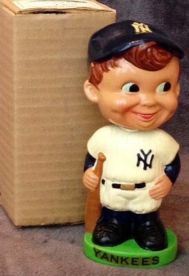 Early 1960’s New York Yankees Green Base Bobble Head Doll