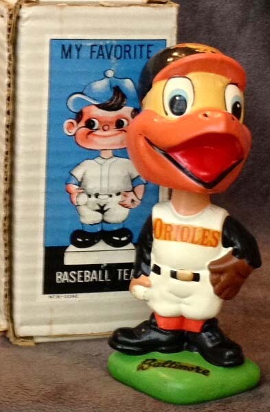 1962 Baltimore Orioles Green Base Baseball Bobble Head Doll