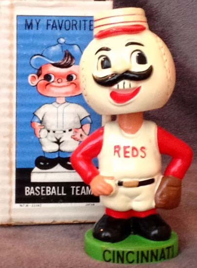 1960’s Cincinnati Reds Green Base Bobble Head Doll