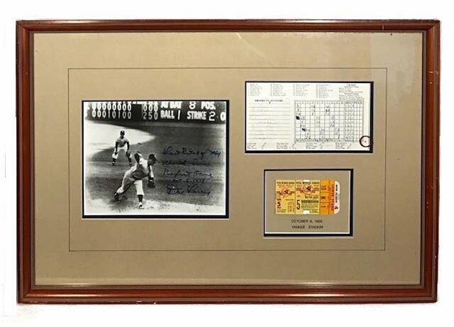 1956 Don Larsen Perfect Game Framed Display