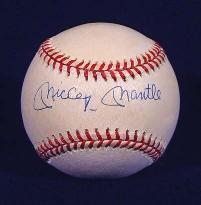 Mickey Mantle Single Signed Baseball