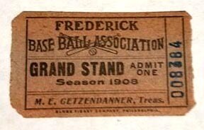 1908 Frederick Base Ball Association Full Ticket