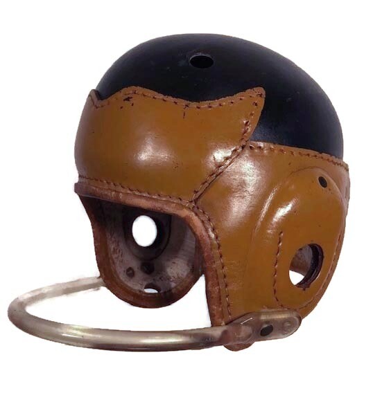 Antique Leather Football Helmet - Wing-Front Style