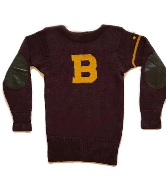 1920&#39;s Wool Football Jersey w/ Leather Padded Elbows