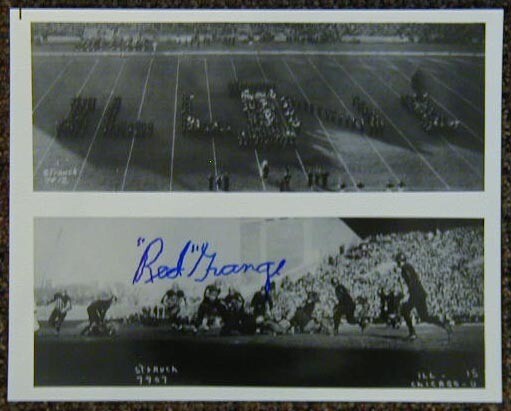Red Grange Signed Football Photograph