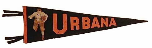 Antique Football Pennant - Urbana 1900-1910
