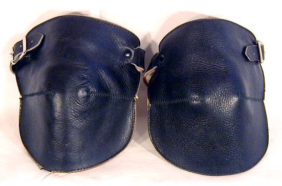RARE 1920’s Black Leather Basketball Knee Pads