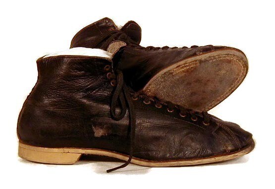 Vintage 1910’s Black Leather Basketball Shoes
