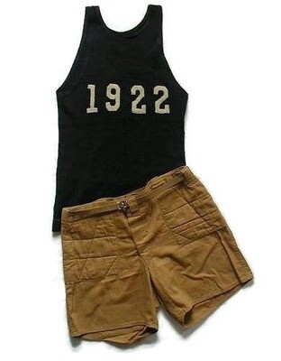 Vintage Basketball Uniform with Quilted Shorts dated 1922