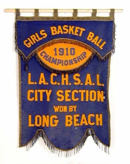 1910 Girls Basketball Championship Banner from LA County