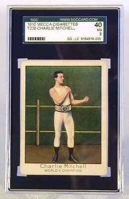 1910 Mecca Cigarettes T220 Charlie Mitchell Boxing Card, SGC 40