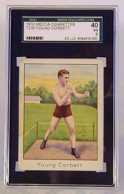 1910 Mecca Cigarettes T220 Young Corbett Boxing Card, SGC 40