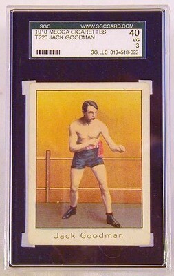 1910 Mecca Cigarettes T220 Jack Goodman Boxing Card, SGC 40
