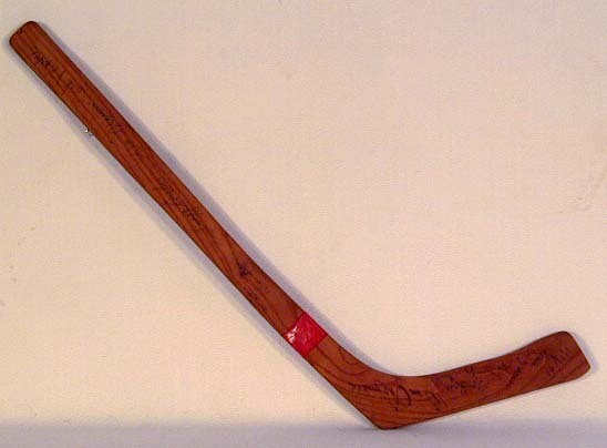 1939-40 Syracuse Stars AHL Mini-Hockey Stick Signed by 15 Players