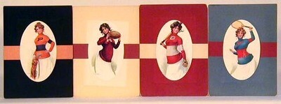 1900-05 Woman in Sports Oversized Postcard Set
