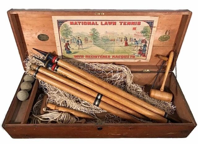 1870&#39;s National Lawn Tennis Box Kit with Contents