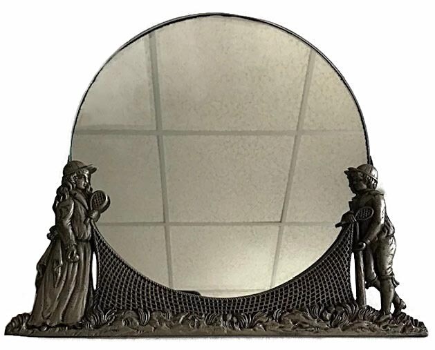 Turn of the Century Tennis Scene Mirror Frame
