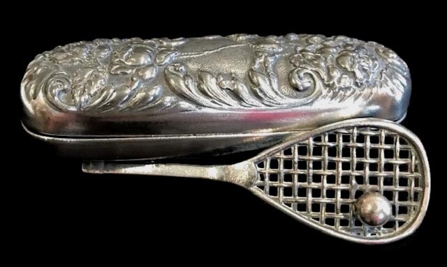 Vintage Tennis Pin Box by Pairpoint