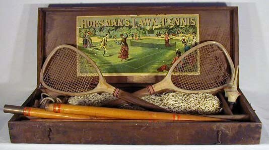 1880’s Horsman Lawn Tennis Box - Kit - complete with rackets, posts, net...