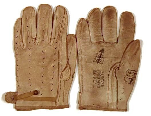 Patented 1907 White Leather Handball Gloves