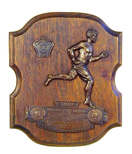 1910 Columbia University Figural Track Trophy