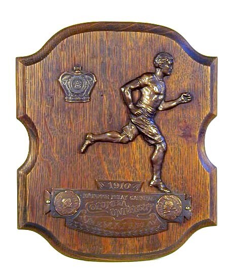 1910 Columbia University Figural Track Trophy