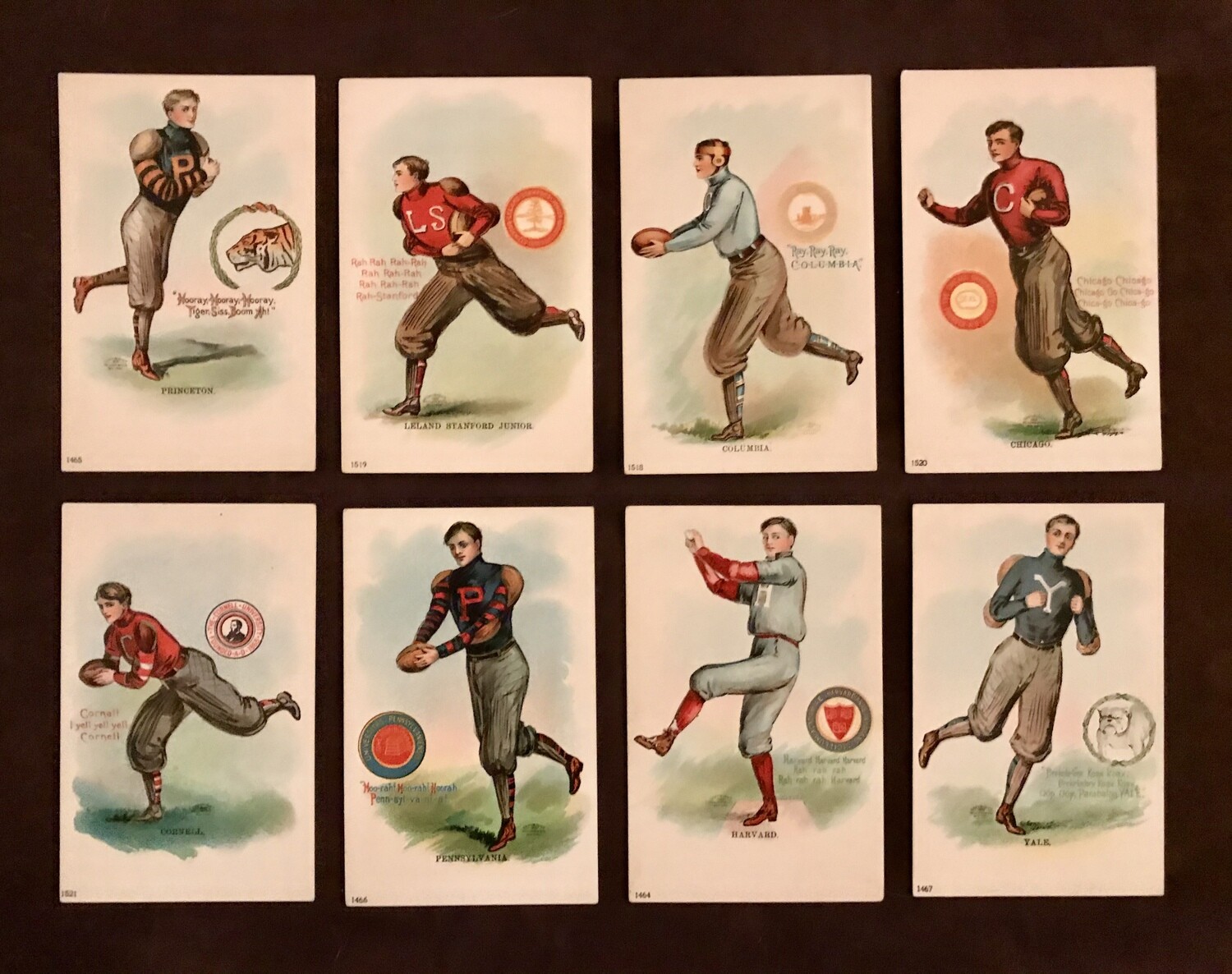 1905 F. Earl Christy College Football Postcard Set of (8)
