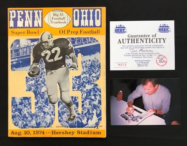 Joe Montana Signed 1974 Big 33 Football Yearbook