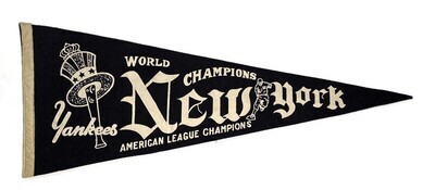 1942 New York Yankees World Champions Baseball Pennant