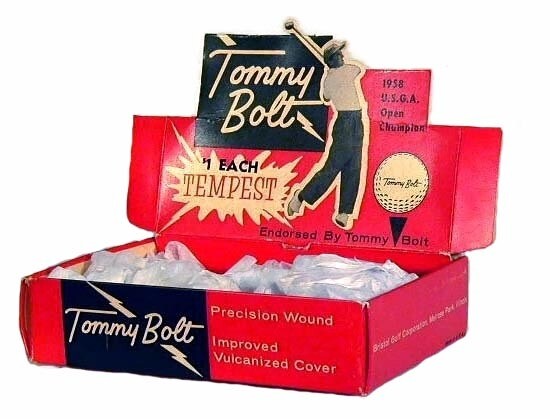 1958 Tommy Bolt Advertising Display Box for Golf Balls