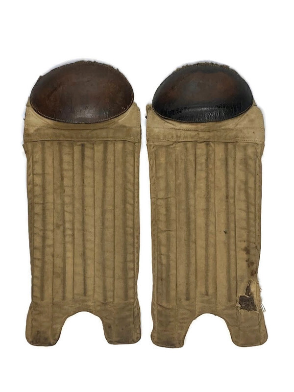 1910&#39;s Vintage Reeded Baseball Shin Guards made by GoldSmith