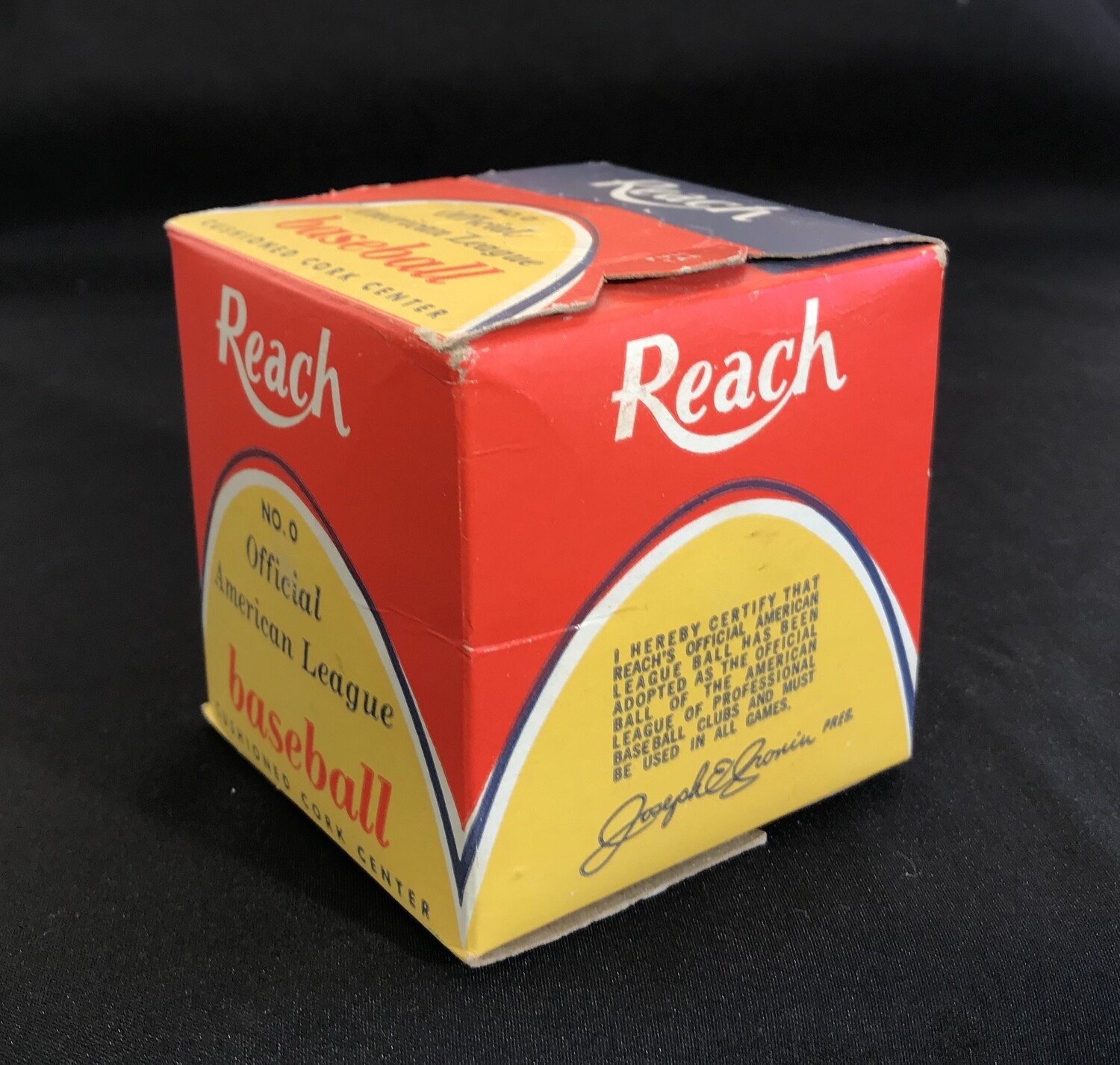 1950 - 1960 Reach Joe Cronin Official National Baseball League Baseball in Box