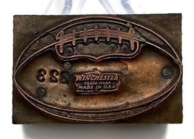 1920’s Winchester Football Printing Die - Melon Style Football Image