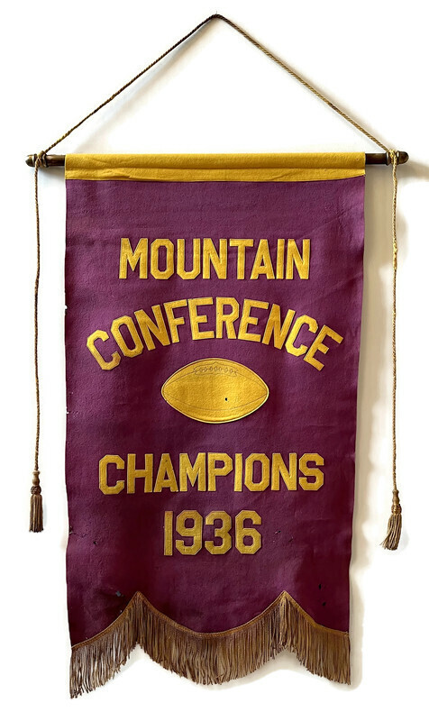 Impressive 1936 Mountain Conference Football Champions Banner 27” x 48”