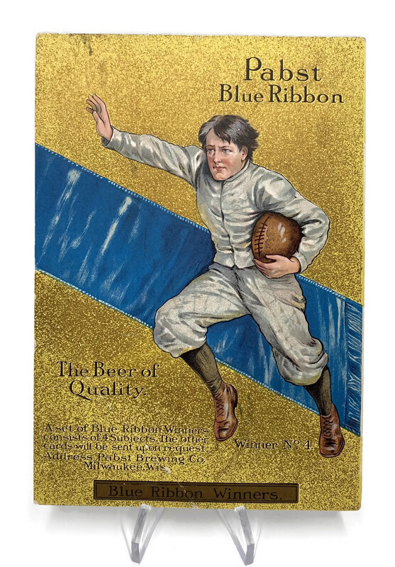 Early 1900’s Football Advertising Table Card for Pabst Blue Ribbon