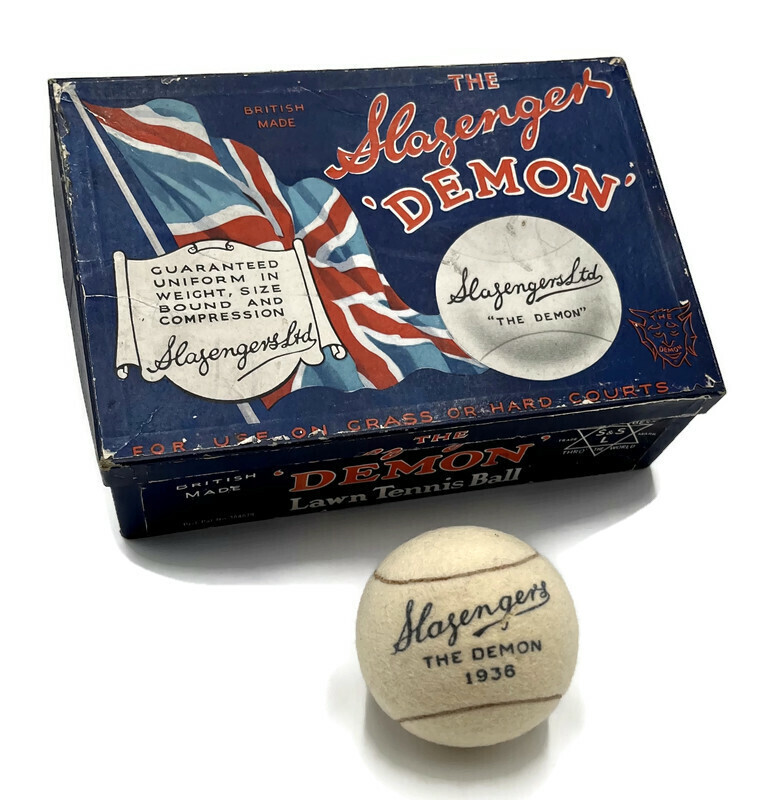 SCARCE 1936 Dated Slazengers “The Demon” Tennis Ball in Original Box