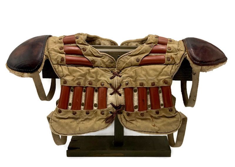 1910’s Reeded Football Shoulder Pads by Thomas E Wilson