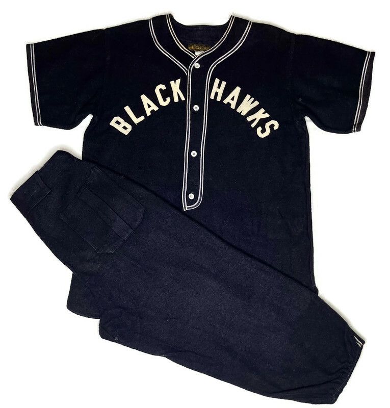 Unusual Vintage 1930’s Solid Black Baseball Uniform, Wight’s Bangor, Maine