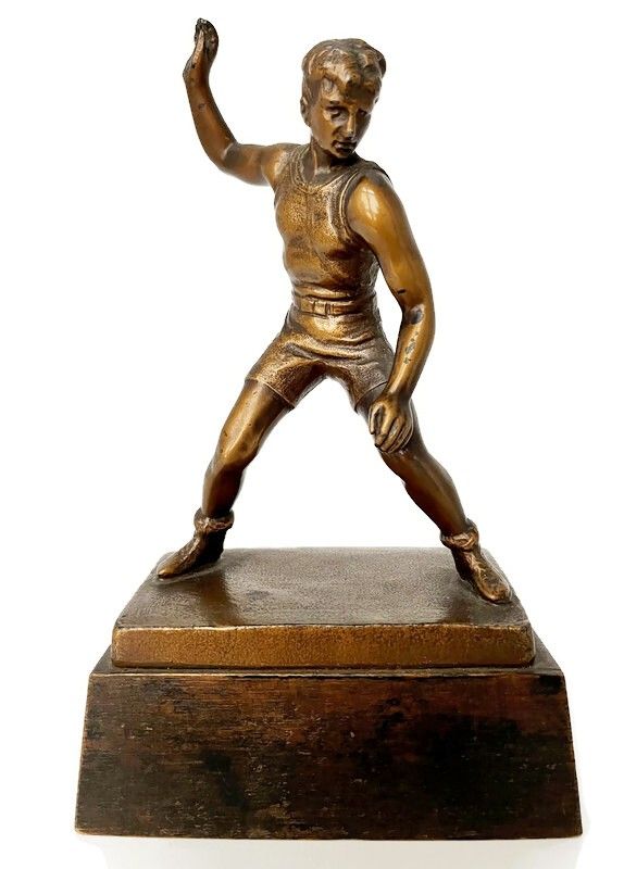 Dated 1930 Vintage Handball Bronze Statue – Trophy