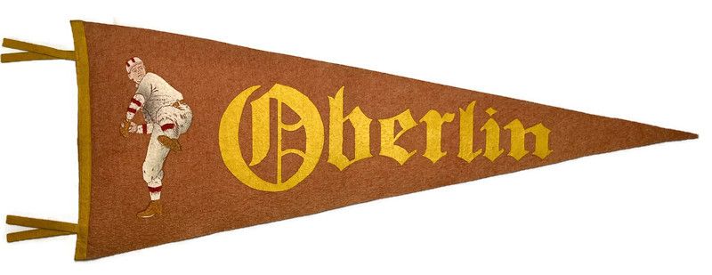 1910’s Oversized Vintage Baseball Pennant – Oberlin College