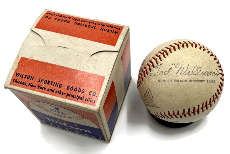 Early 1950’s Ted Williams Endorsed Baseball MINT in Box – Wilson