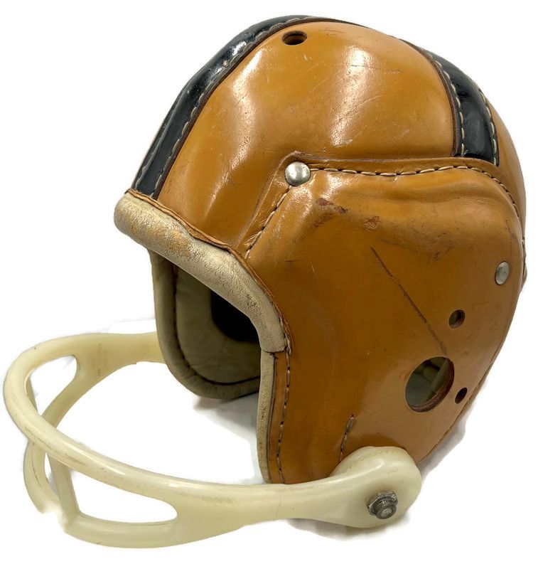 1940’s Game Used Notre Dame Leather Football Helmet